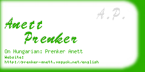 anett prenker business card